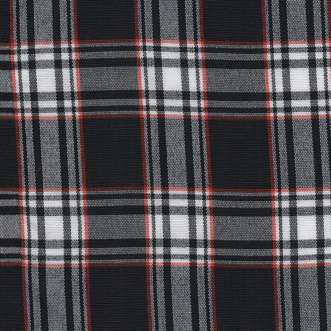 Tela acrílica escocés especial 03005007 de SchoolLine; negro, blanco y rojo en tartán para uniformes escolares