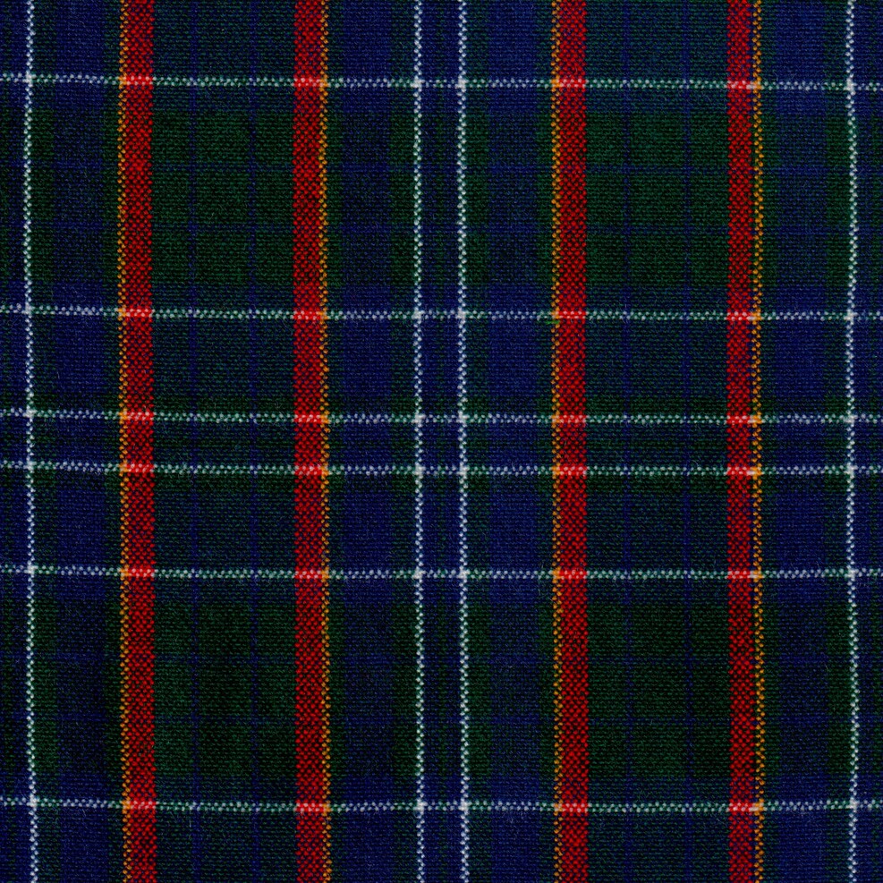 Tela acrílica escocés azul navy con rayas rojas, verde y blancas; ideal para uniformes escolares e institucionales, SchoolLine.