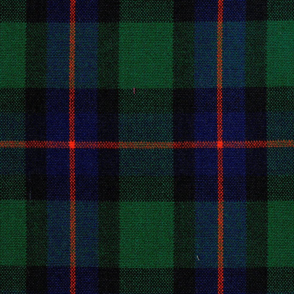 Tela para uniforme: tejido escocés en verde, azul y líneas naranjas; ideal para uniformes escolares e institucionales SchoolLine