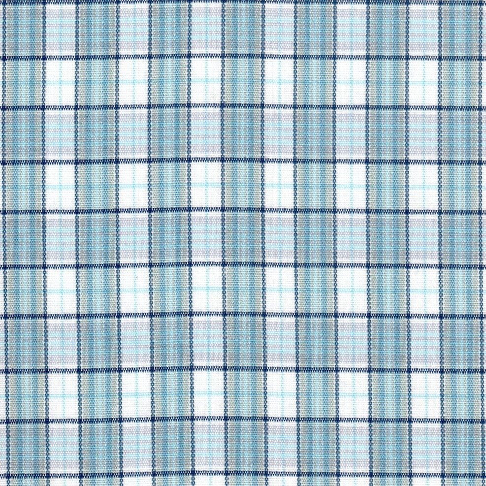 Tela para uniforme acrílica escocés azul; tartán azul y blanco, ideal para uniformes escolares e institucionales, SchoolLine