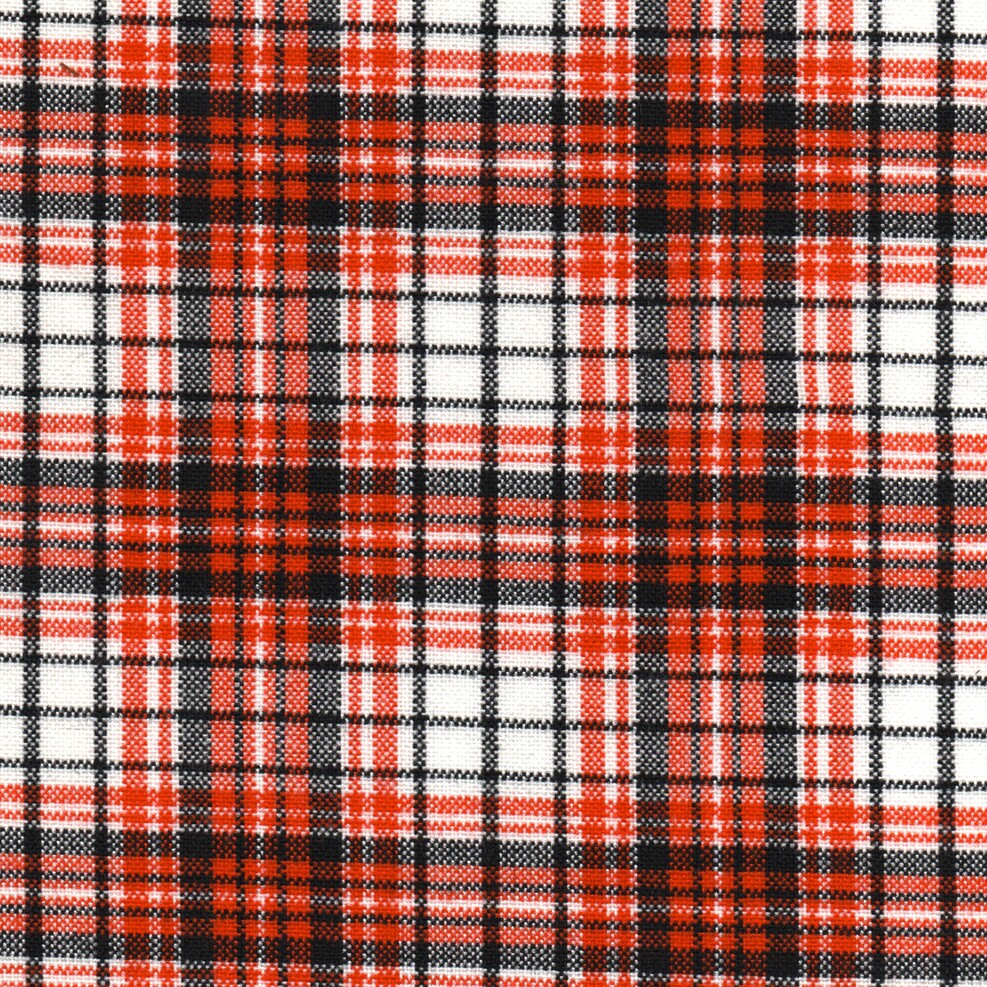 Tela acrílica escocesa en mezcla rojo, negro y blanco de SchoolLine para uniformes escolares