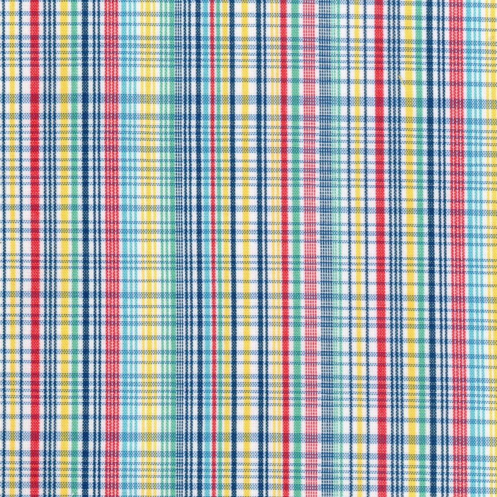 Tela para uniforme polidacron escocés multicolor (azul, rojo, amarillo, verde) de SchoolLine, ideal para uniformes escolares e institucionales.