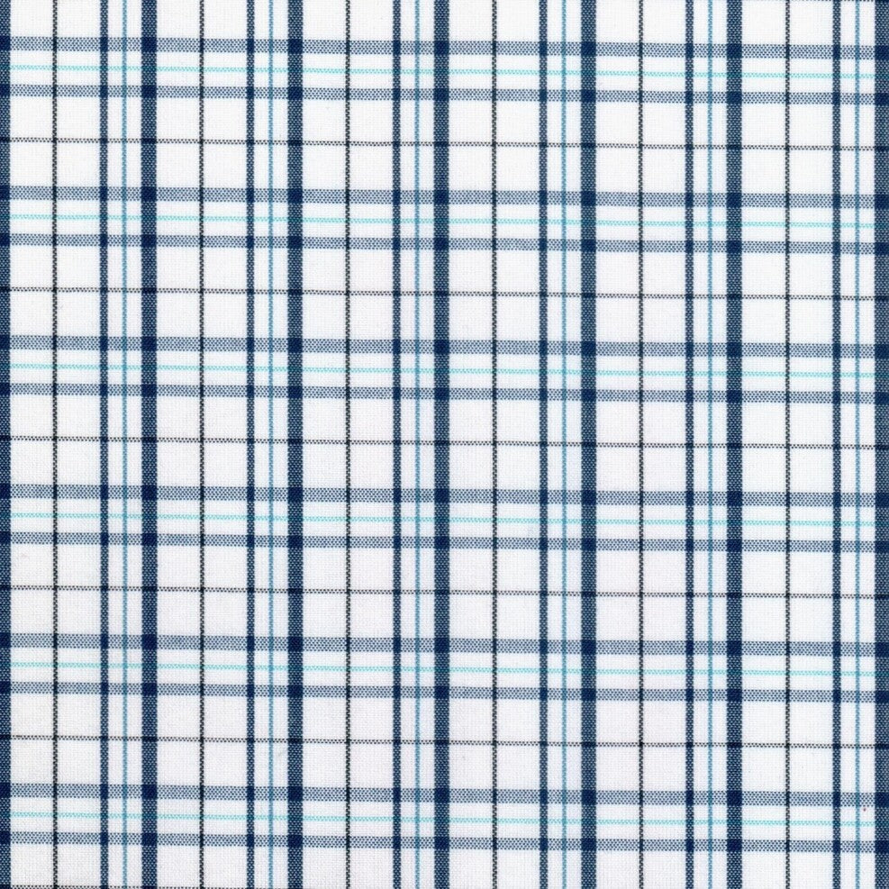 Tela para uniforme polidacron escocés azul marino y blanco con diseño tartán, ideal para uniformes escolares SchoolLine