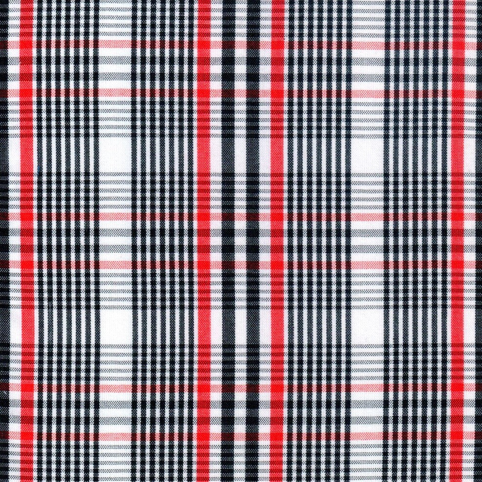 Tela escocesa para uniformes a cuadros navy, blanco y rojo, de SchoolLine.