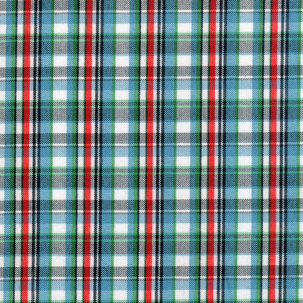Tela para uniforme polidacron escocés de SchoolLine, plaid azul, verde y rojo, tela textil para uniformes escolares e institucionales
