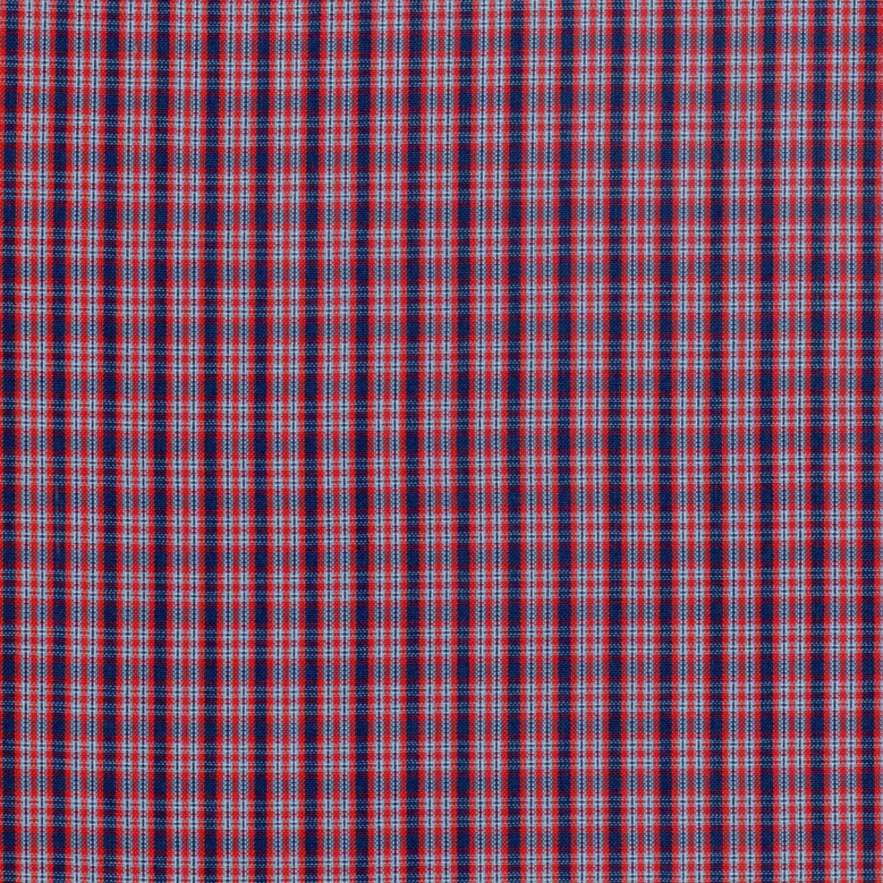 Tela para uniforme polidacron escocés, cuadros rojo-azul-blancos; ideal para uniformes escolares e institucionales, SchoolLine.