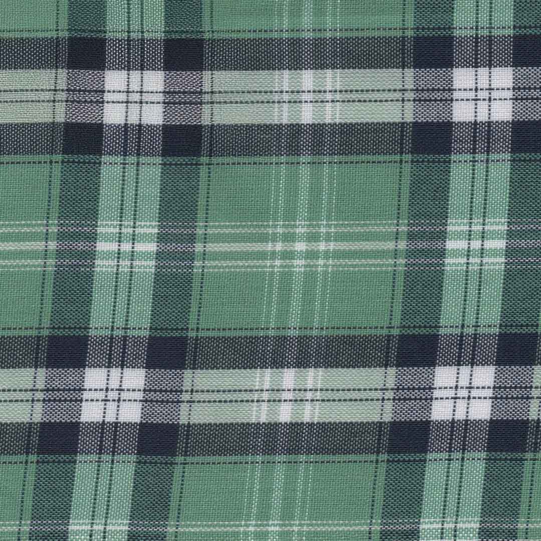 Tela de uniforme escolar en verde agua marina color azul con franjas blancas y azules