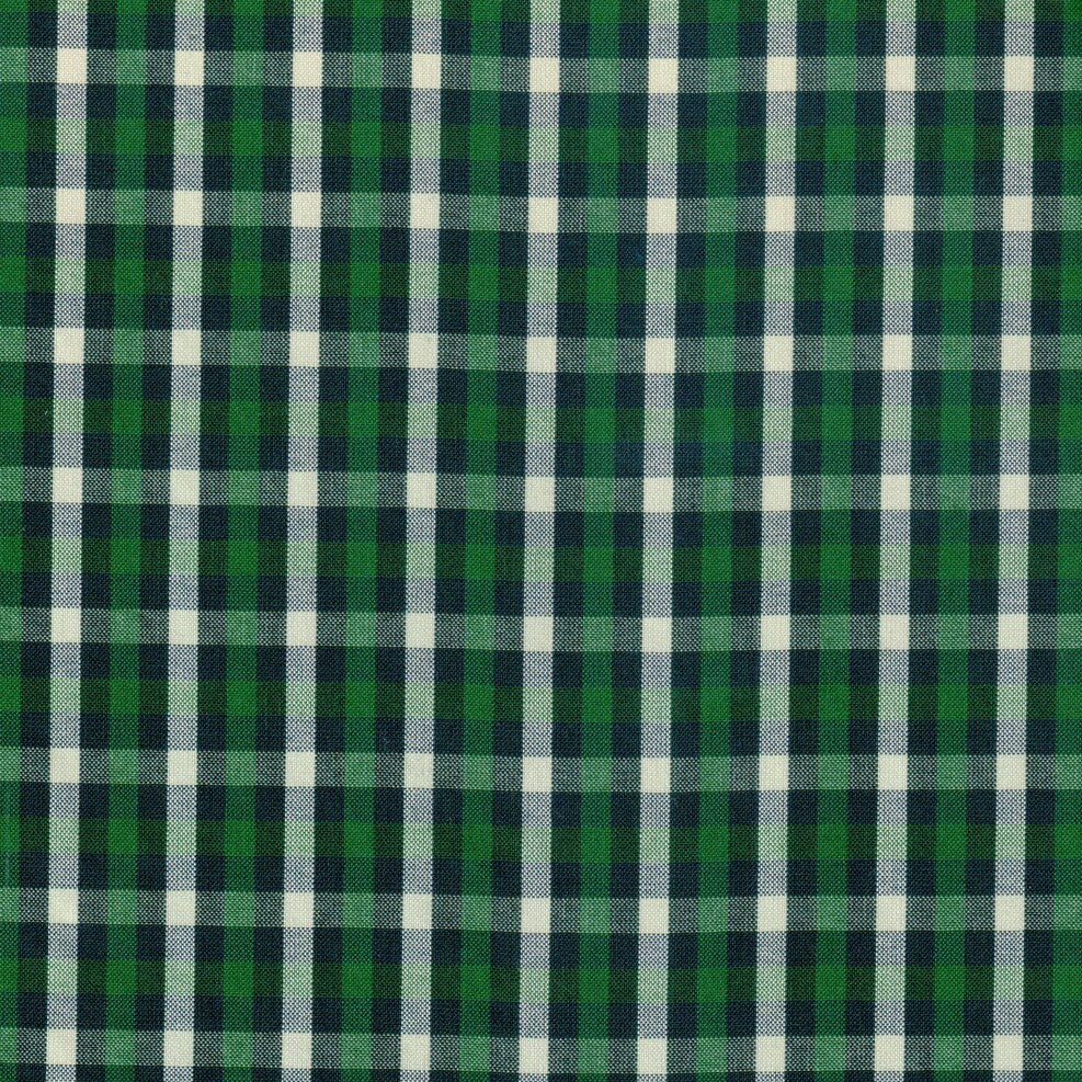 Tela Uniline escocés SchoolLine verde, azul marino y blanco; tejido plaid para uniformes escolares e institucionales.