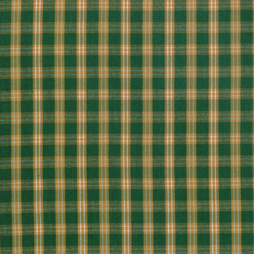 Tela verde a cuadros con lineas blancas para uniforme