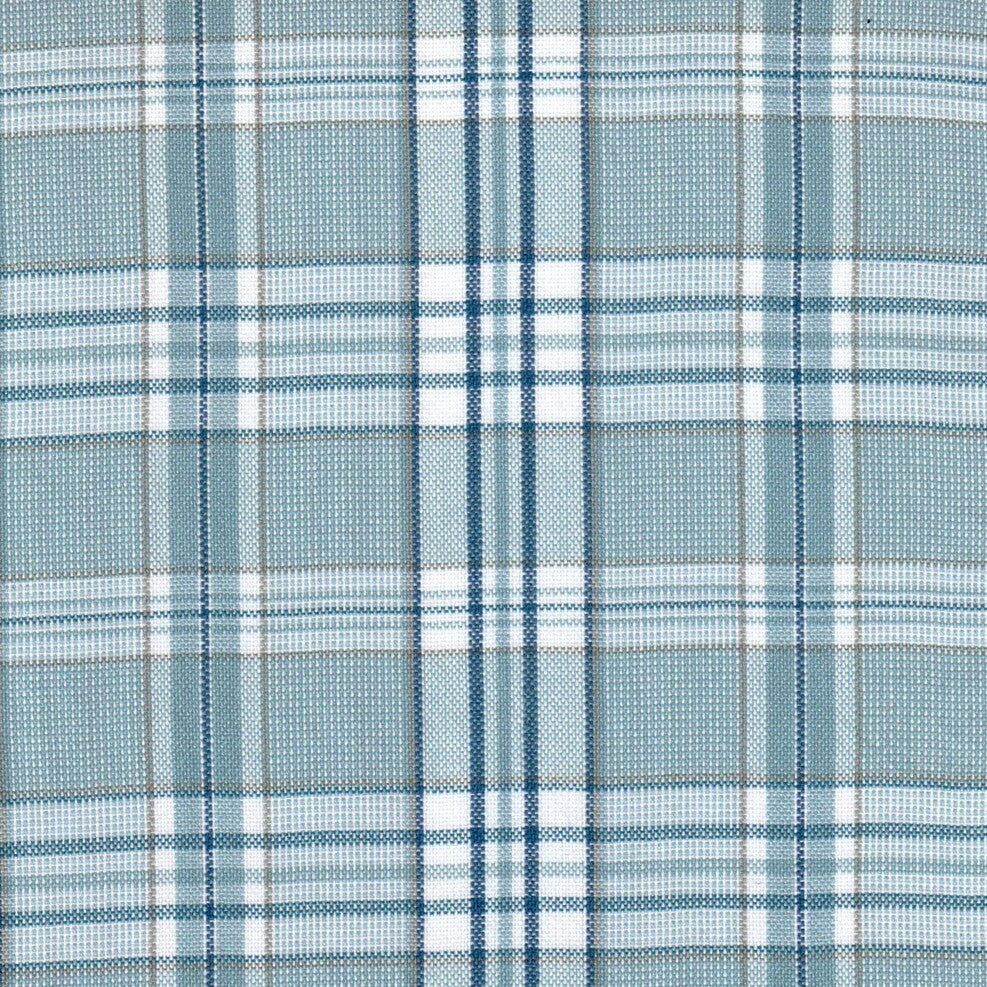 Tela de uniforme en color celeste con lineas azules para uniforme