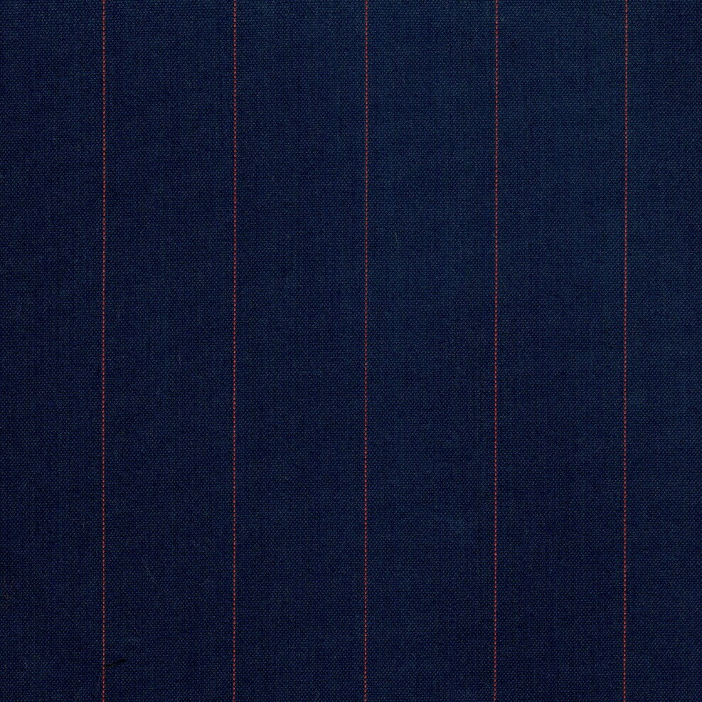 Tela para uniforme en color azul oscuro con elegantes lineas rojas