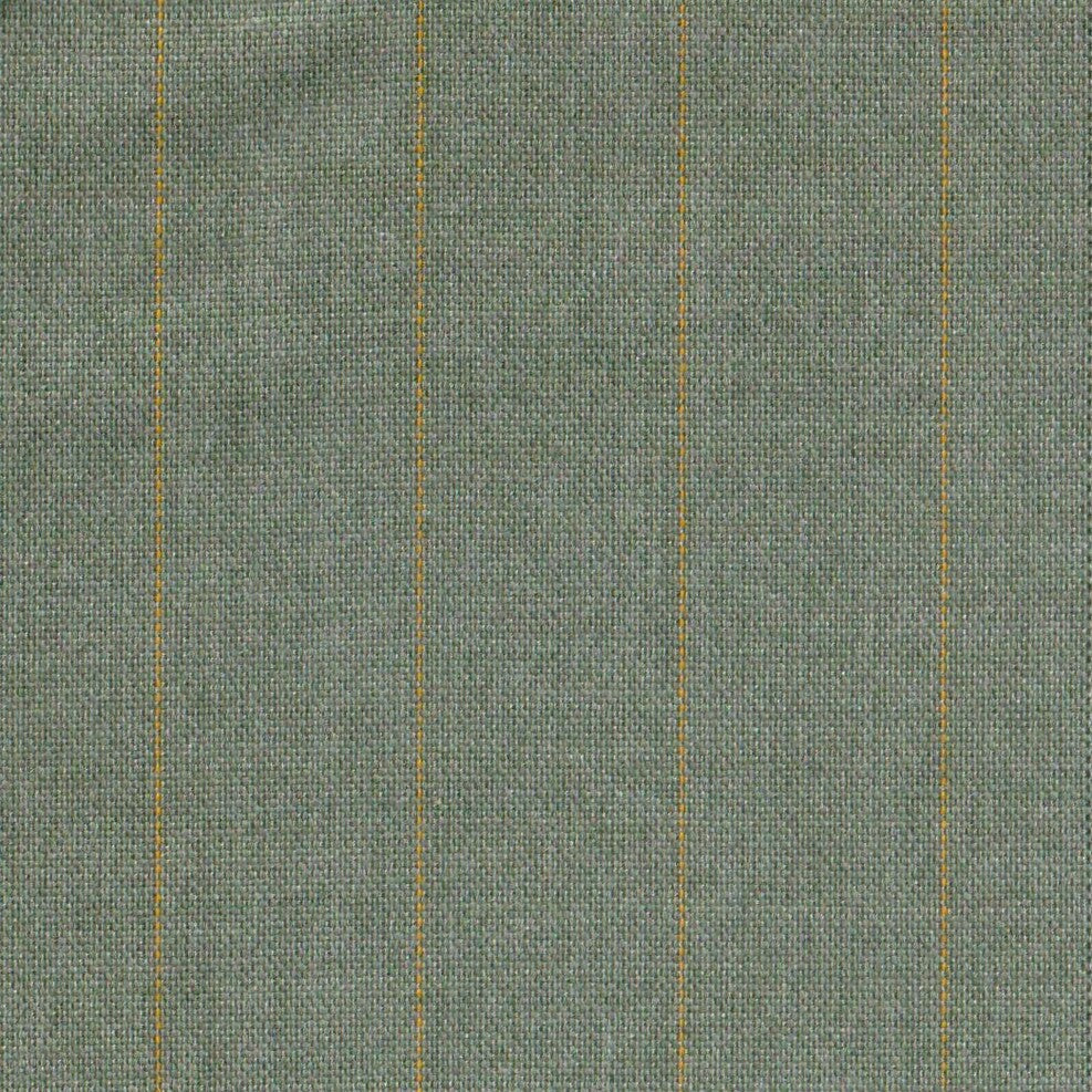 Tela SchoolLine lino jaspeado verde con líneas amarillas; ideal para uniformes escolares e institucionales.