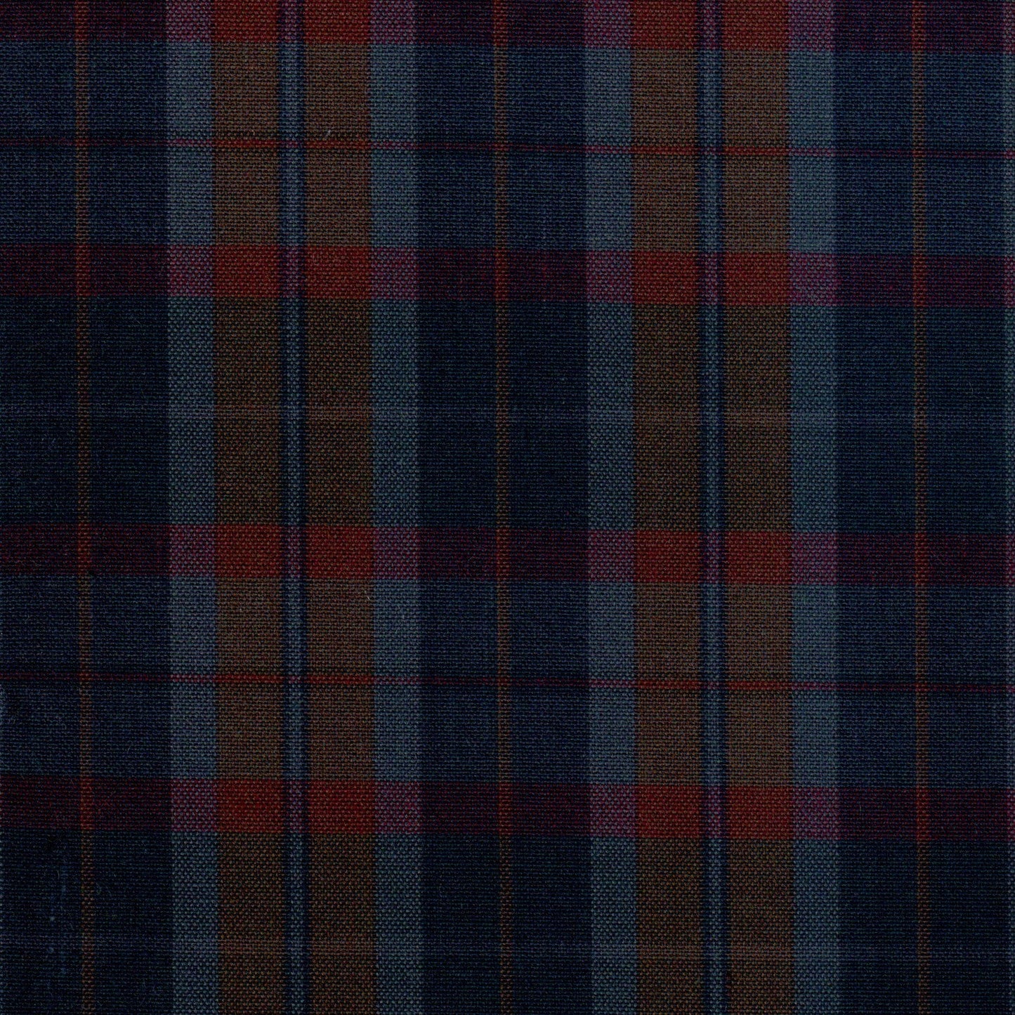 Tela 13002020 Dacron uniforme SchoolLine en cuadros plaid azul marino, marrón y rojo; tela para uniformes escolares e institucionales