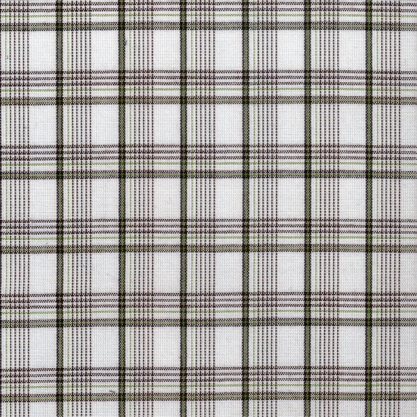 Tela SchoolLine 13002034 Dacron uniforme, tela a cuadros blanco y marrón con líneas verde oliva para uniformes escolares
