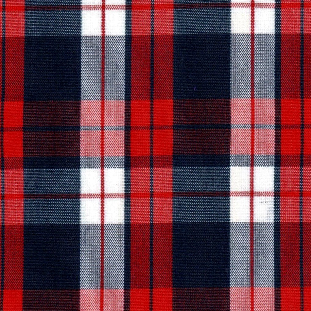 Tela SchoolLine 13002063 Dacron uniforme: tejido tartán rojo, azul marino y blanco, ideal para uniformes escolares e institucionales