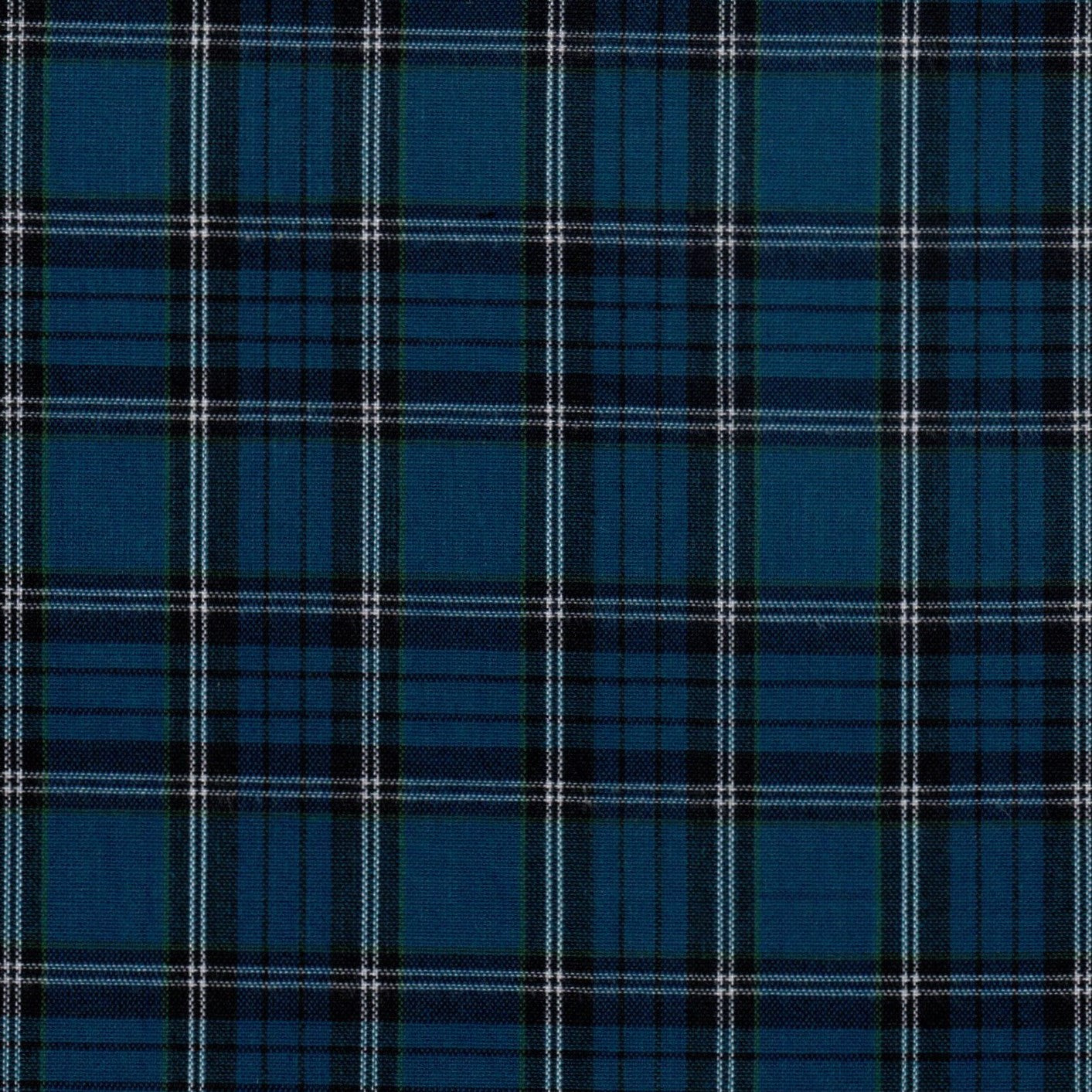 Tela 13002071 Dacron SchoolLine: tartán azul marino con cuadros negros y blancos, tela para uniformes escolares e institucionales