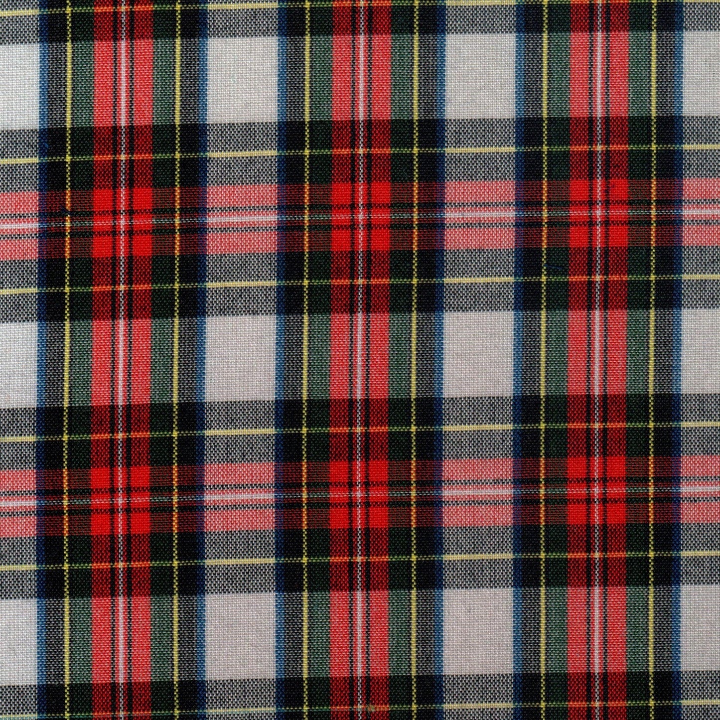 Tela Dacron SchoolLine tartán en rojo, verde, azul y negro; tela para uniformes escolares e institucionales.