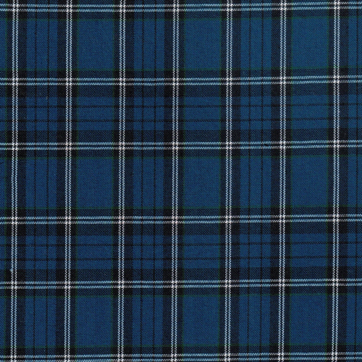 Tela 13002113 Dacron Uniforme de SchoolLine: tartán azul marino con líneas blancas, para uniformes escolares.