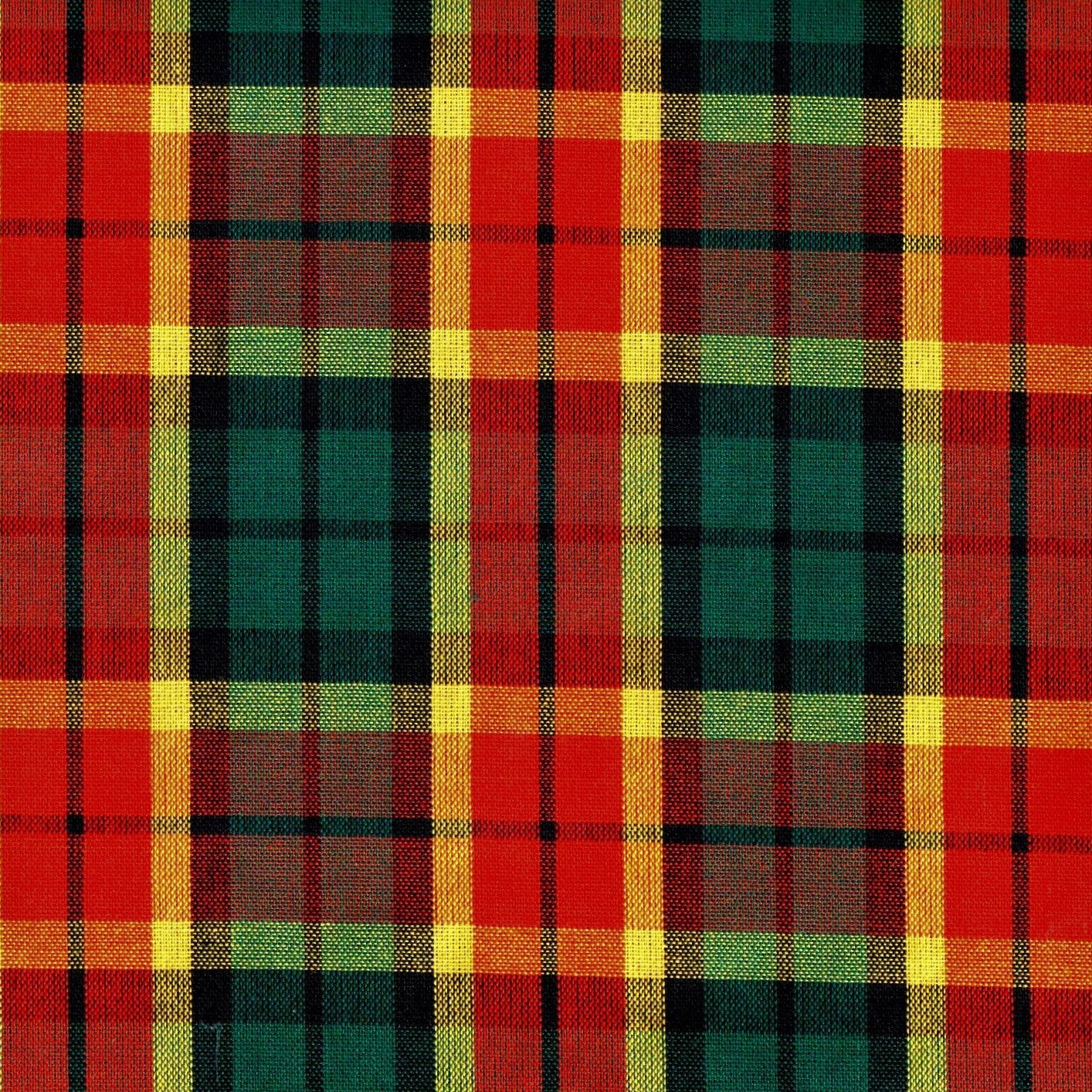 Tela 13002119 Dacron de SchoolLine, tartán rojo, verde y amarillo, ideal para uniformes escolares e institucionales.