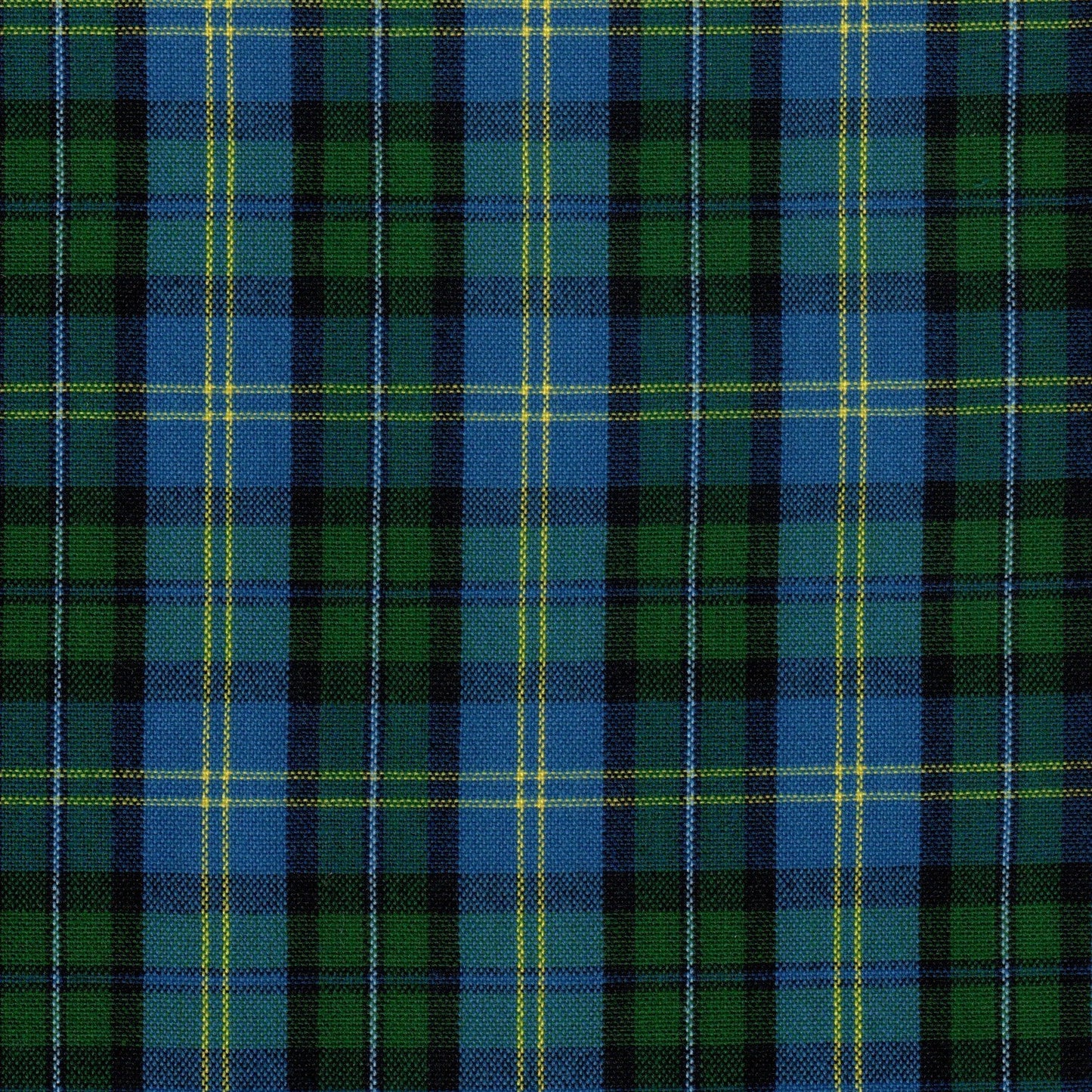 Tela SchoolLine 13002142 Dacron para uniformes; tejido a cuadros azul y verde con líneas amarillas