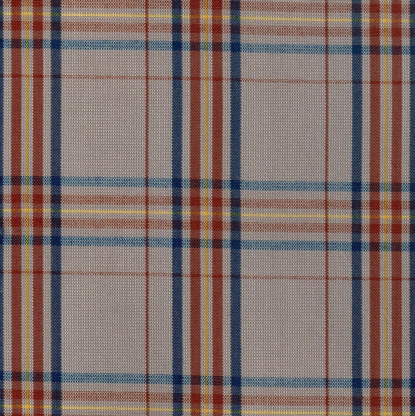 Tela SchoolLine 13002147 Dacron: tela de cuadros tartán beige con rayas rojas, azules y amarillas, ideal para uniformes escolares e institucionales