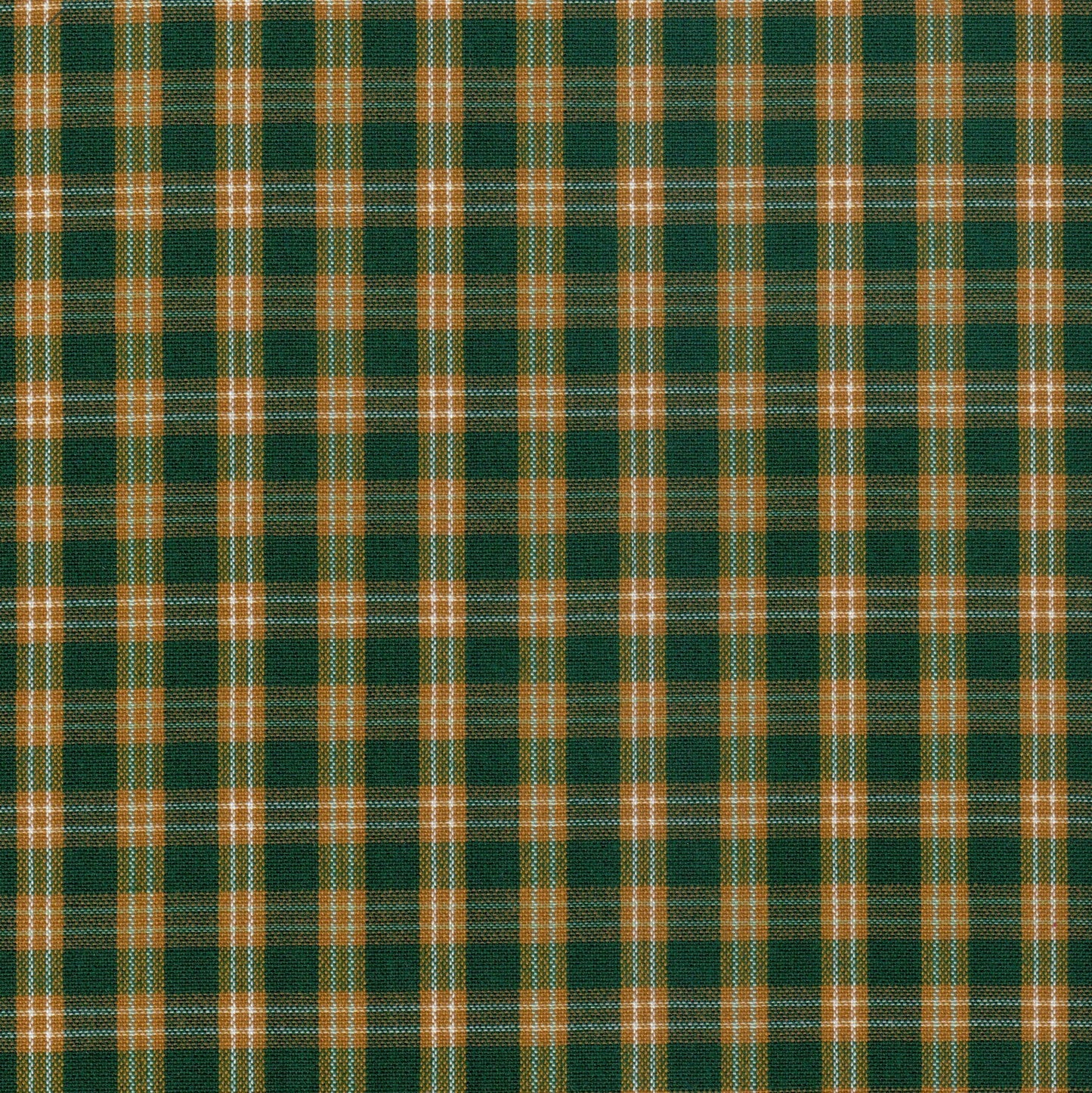 Tela SchoolLine 13002154 Dacron para uniformes escolares; tela verde y naranja a cuadros.