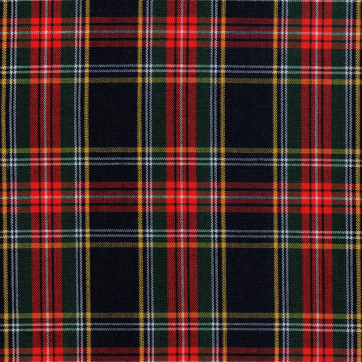 Tela 13002157 Dacron uniforme de SchoolLine en tartán a cuadros rojo, negro, verde y amarillo; ideal para uniformes escolares e institucionales