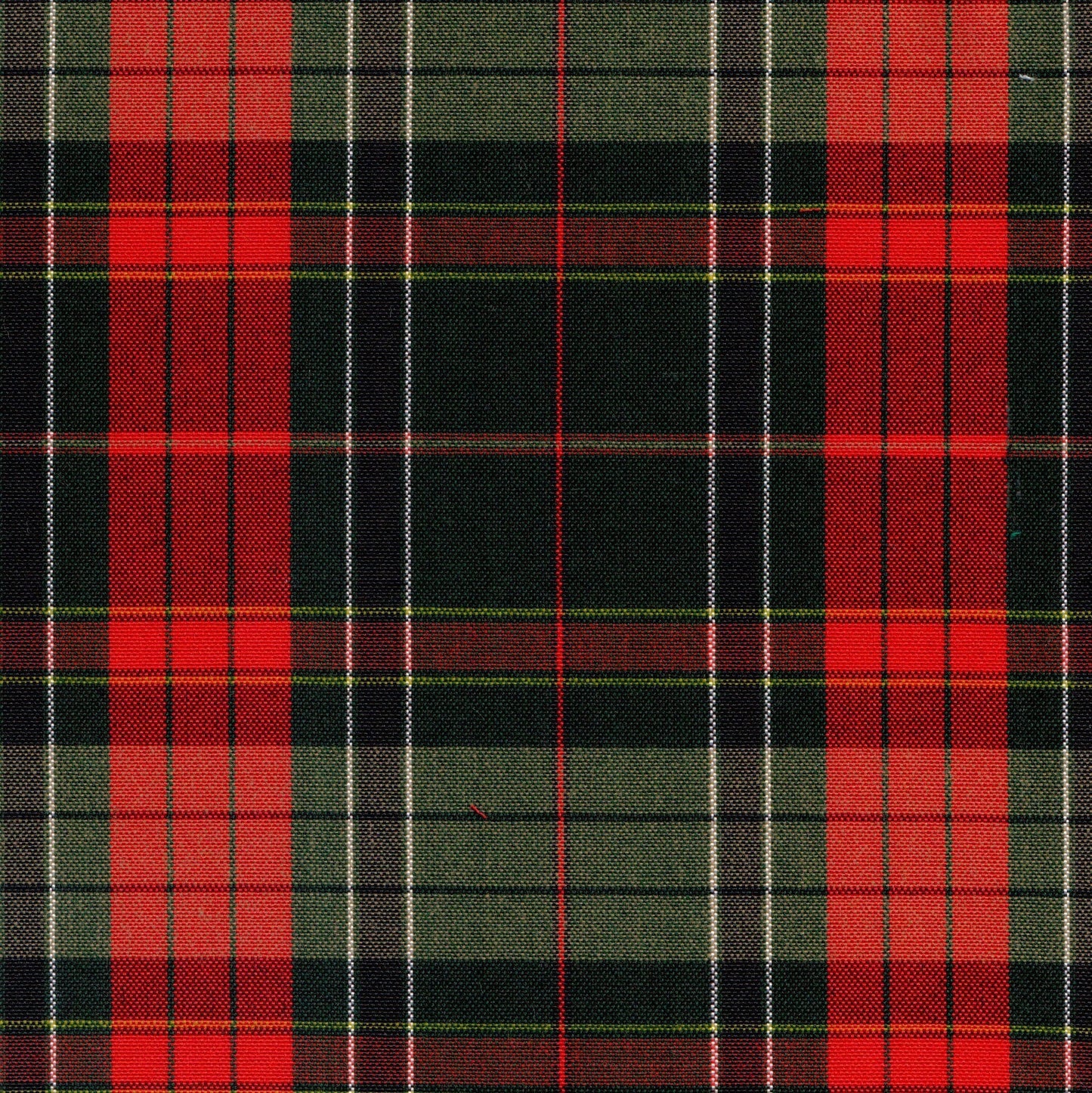 Tela Dacron SchoolLine en tartán rojo/negro/verde; tela para uniformes escolares e institucionales.