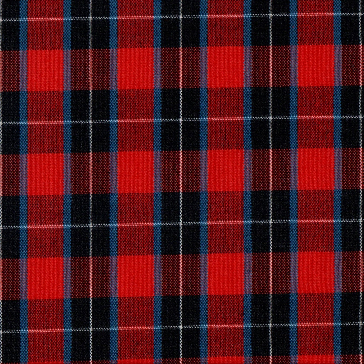 Tela 13002178 Dacron SchoolLine: tela a cuadros rojo, negro y azul para uniformes escolares e institucionales