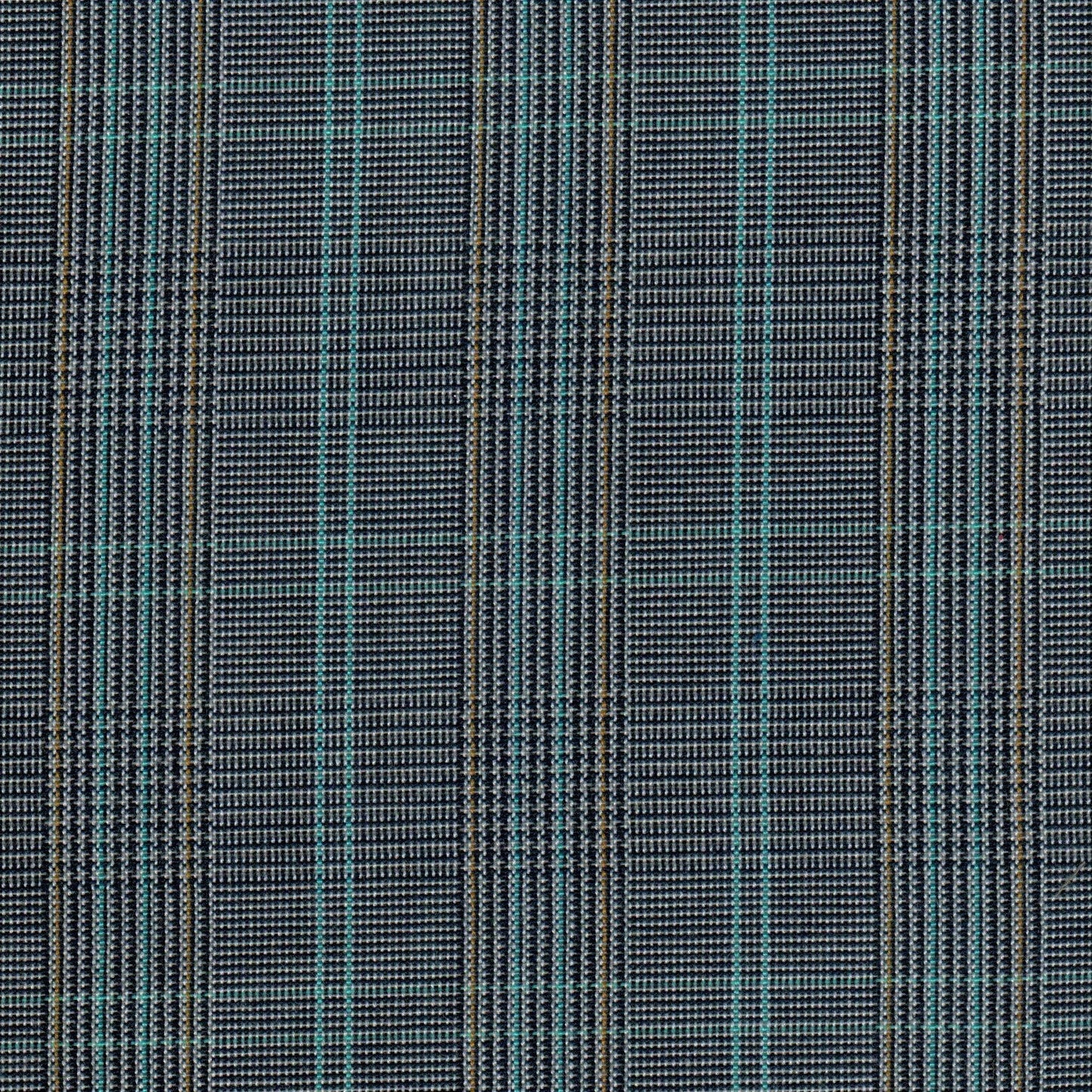 Tela SchoolLine 13002191 Dacron uniforme; tejido a cuadros azul, gris y turquesa para uniformes escolares.