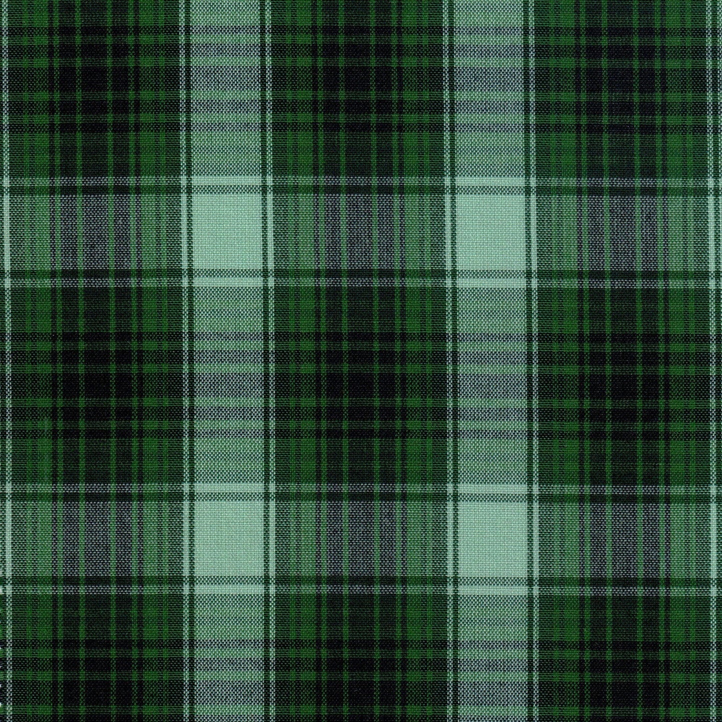 Tela tartán verde y negro con cuadros para uniformes escolares e institucionales; Dacron 13002219, SchoolLine