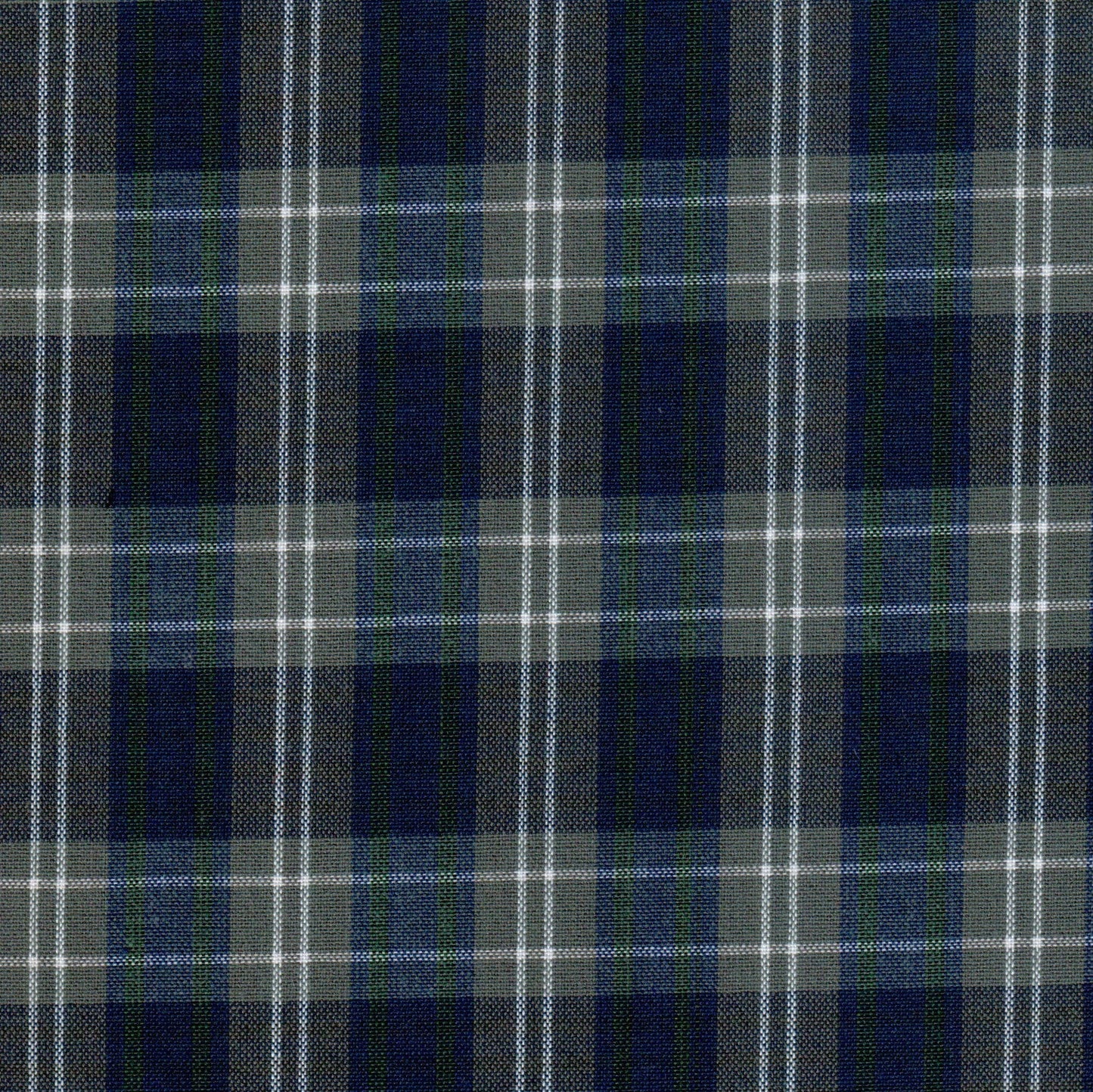 Tela 13002226 Dacron SchoolLine: tela a cuadros azul marino y gris con líneas blancas, para uniformes escolares e institucionales