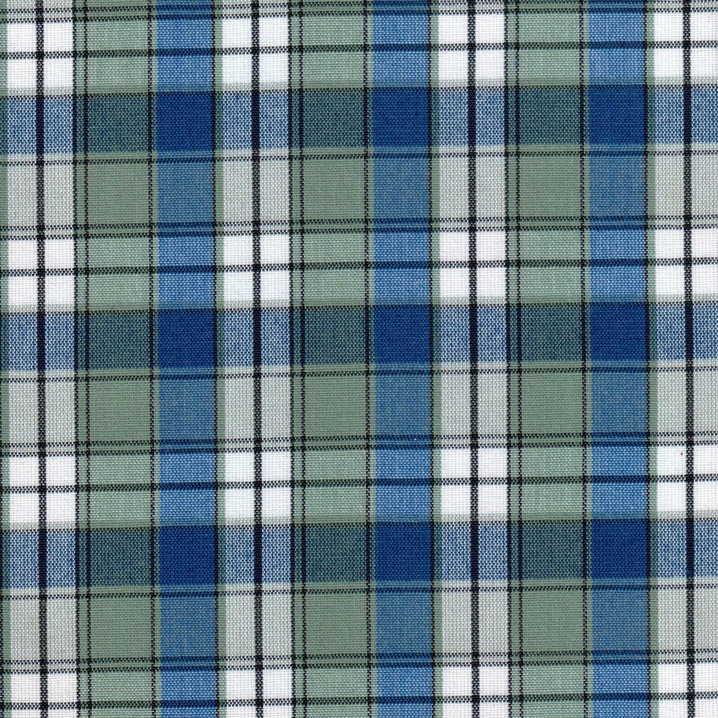 Tela SchoolLine 13002254 Dacron a cuadros azul, verde y blanco; ideal para uniformes escolares e institucionales.