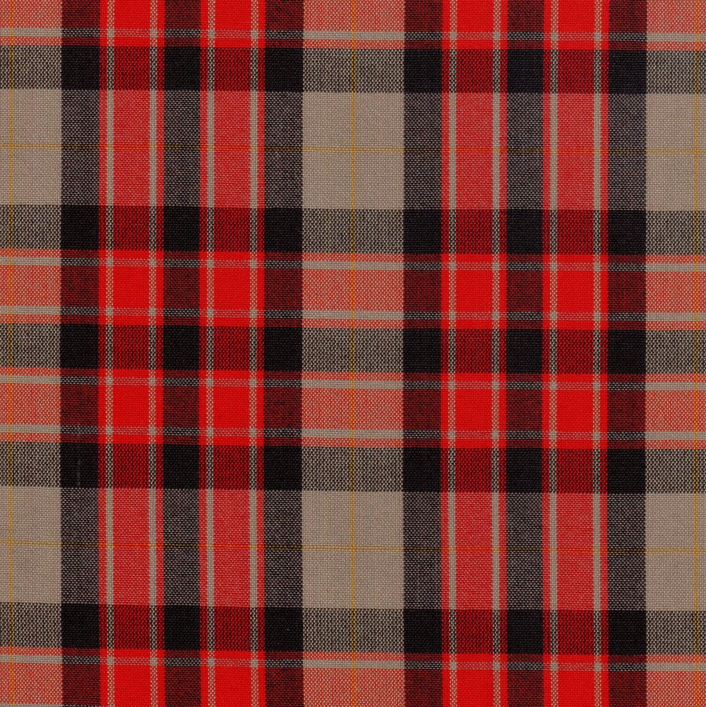 Tela SchoolLine 13002255 a cuadros rojo y beige con líneas finas, ideal para uniformes escolares e institucionales.