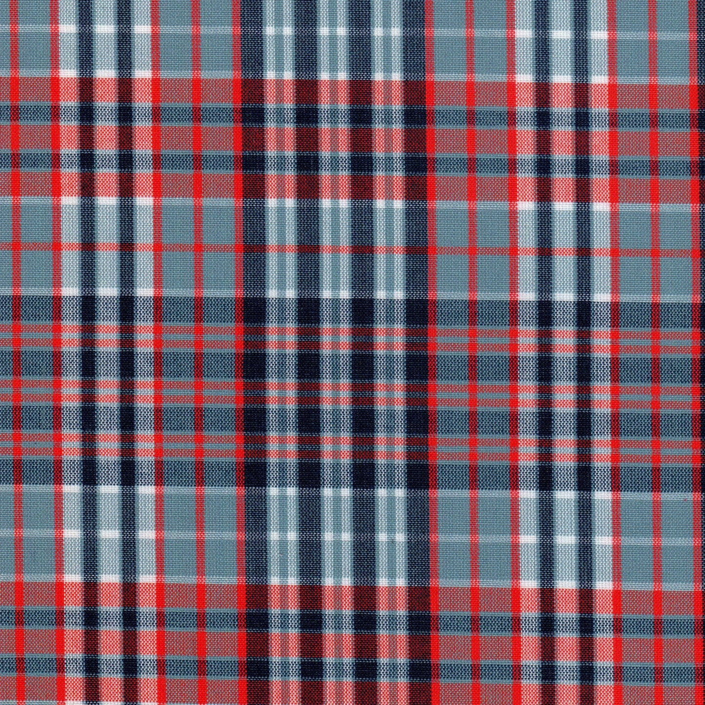 Tela tartán a cuadros en rojo, azul y blanco, tejido Dacron para uniformes escolares | SchoolLine