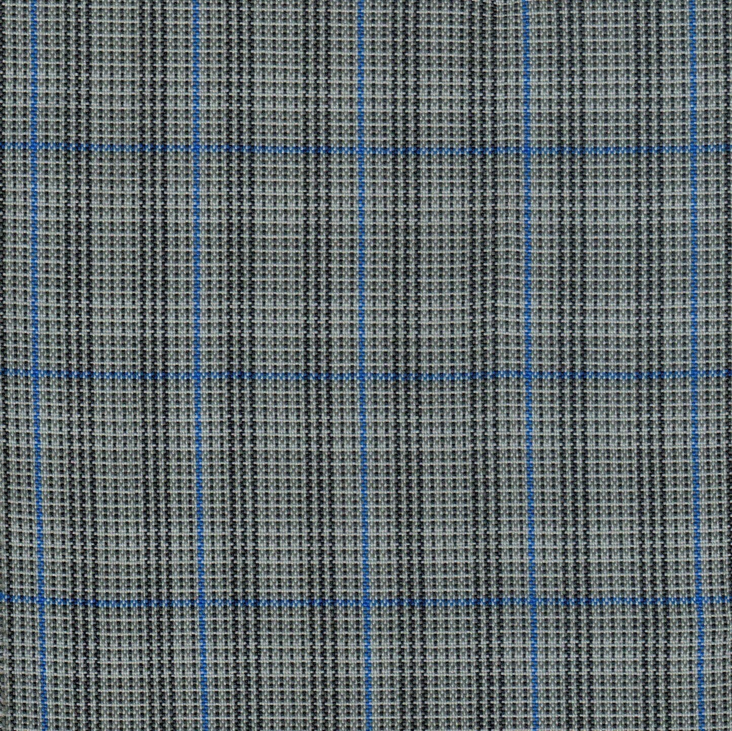 Tela SchoolLine gris con líneas azules en diseño plaid, ideal para uniformes escolares e institucionales