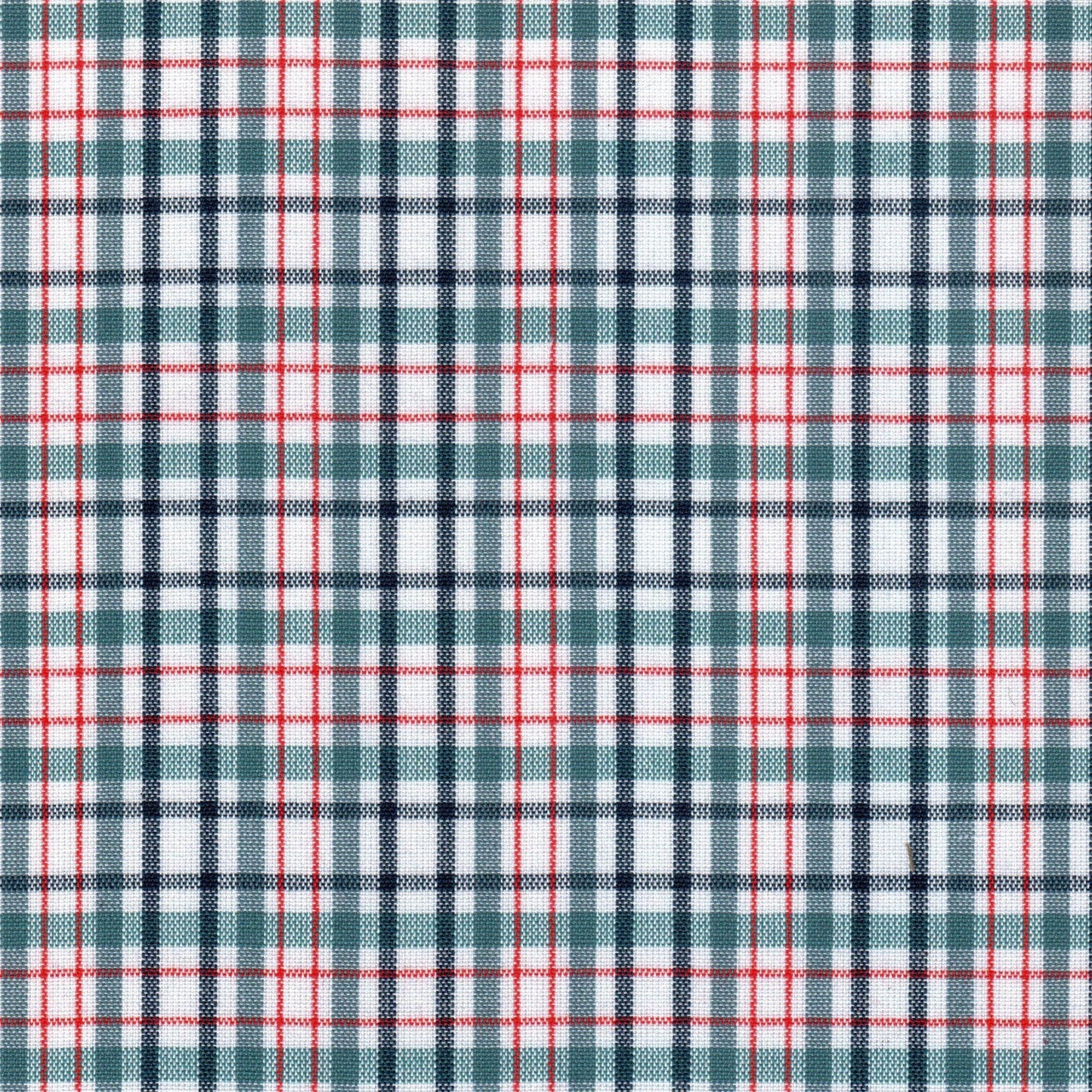 Tela tartán de poliéster SchoolLine 13002288 en verde azulado, azul marino, blanco y rojo; uso para uniformes escolares e institucionales