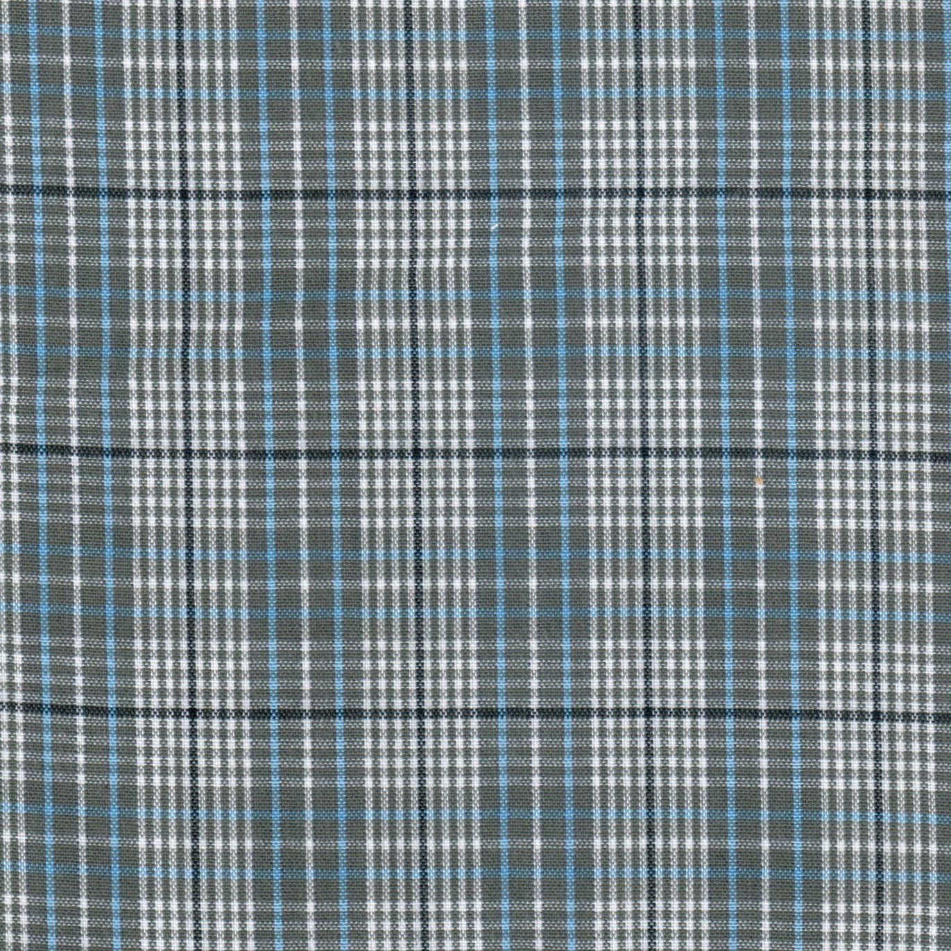 Tela 13002299 Dacron uniforme SchoolLine: tejido tartán gris con líneas blancas/negras y azules para uniformes escolares.