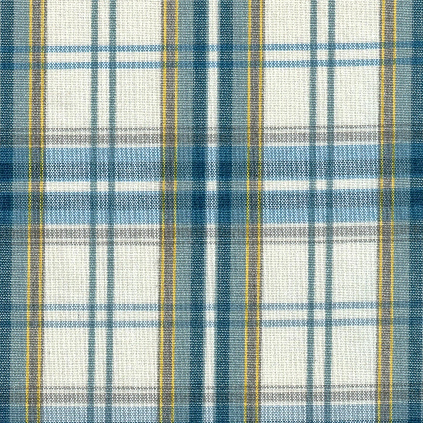 Tela Dacron tartán azul, blanco y amarillo; ideal para uniformes escolares e institucionales, de SchoolLine.