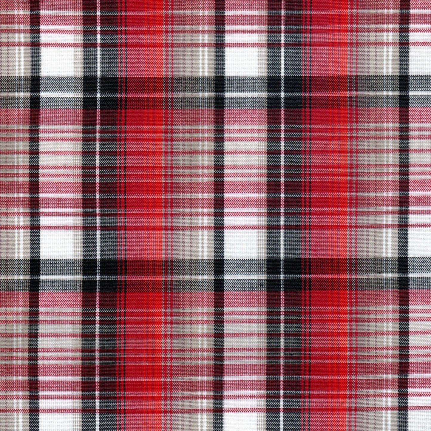 Tela SchoolLine 13002338 Dacron uniforme, tartán rojo, negro y beige; ideal para uniformes escolares e institucionales.