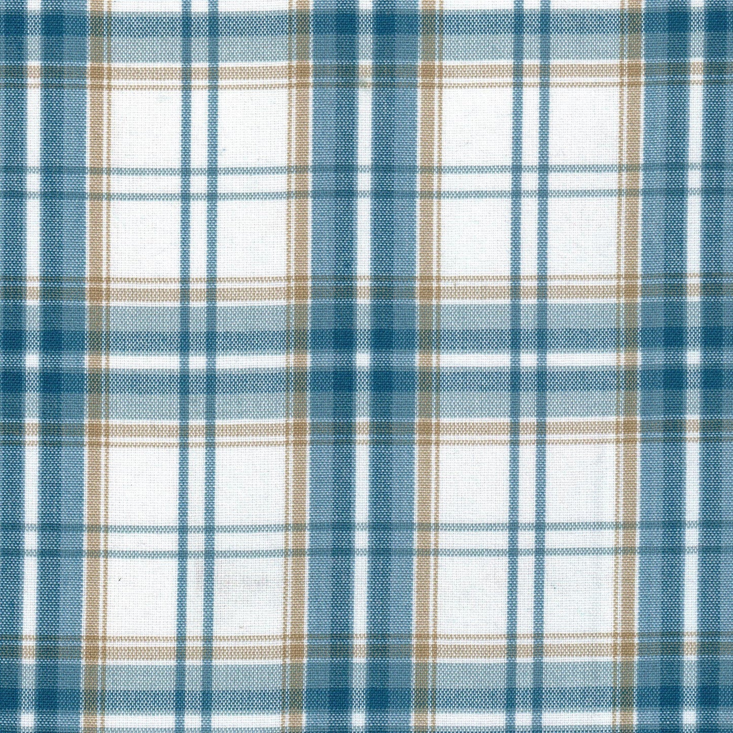 Tela de cuadros azul y beige Dacron, SchoolLine, para uniformes escolares e institucionales.