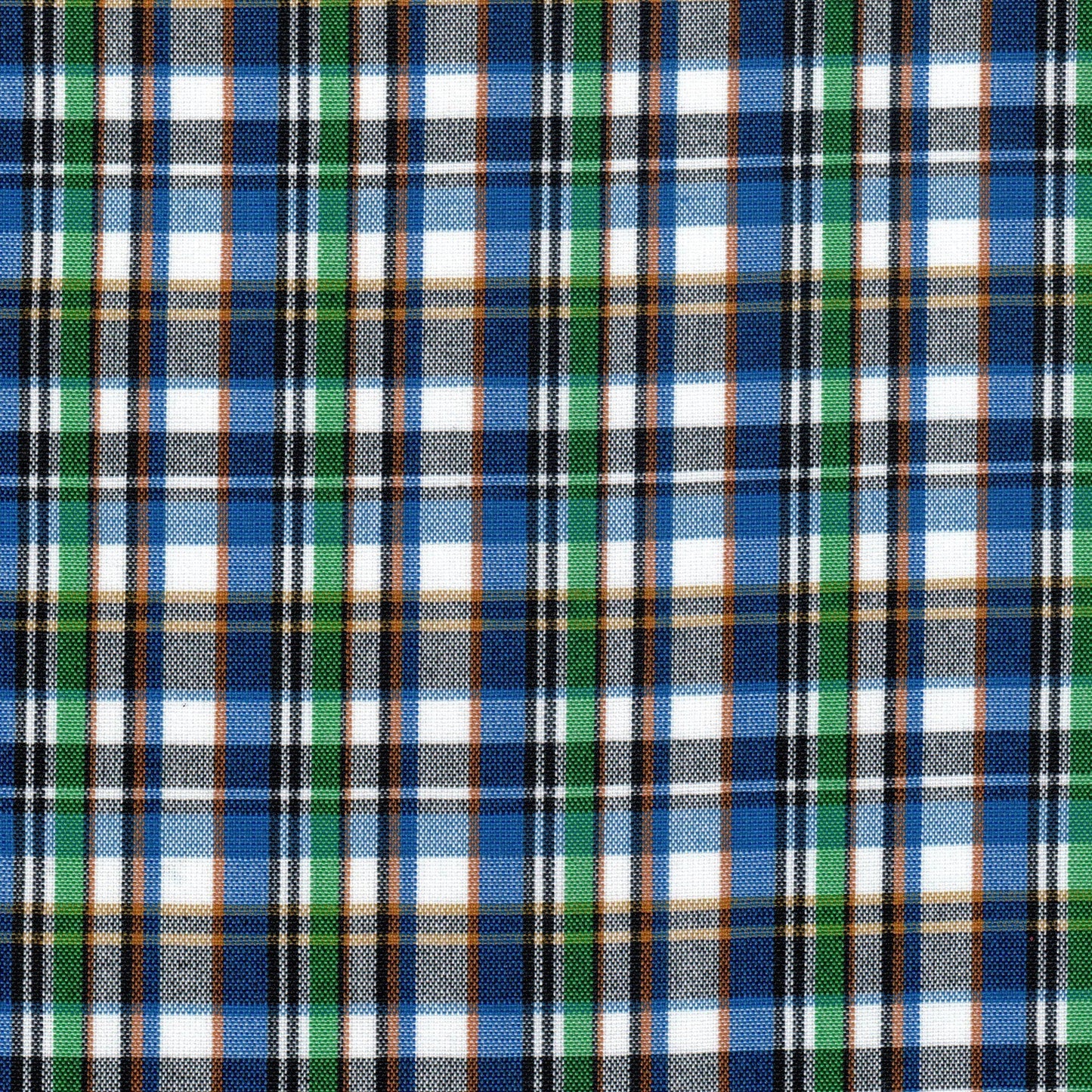 Tela Dacron 13002355 SchoolLine: tartán azul, verde, negro y blanco, tela para uniformes escolares e institucionales.