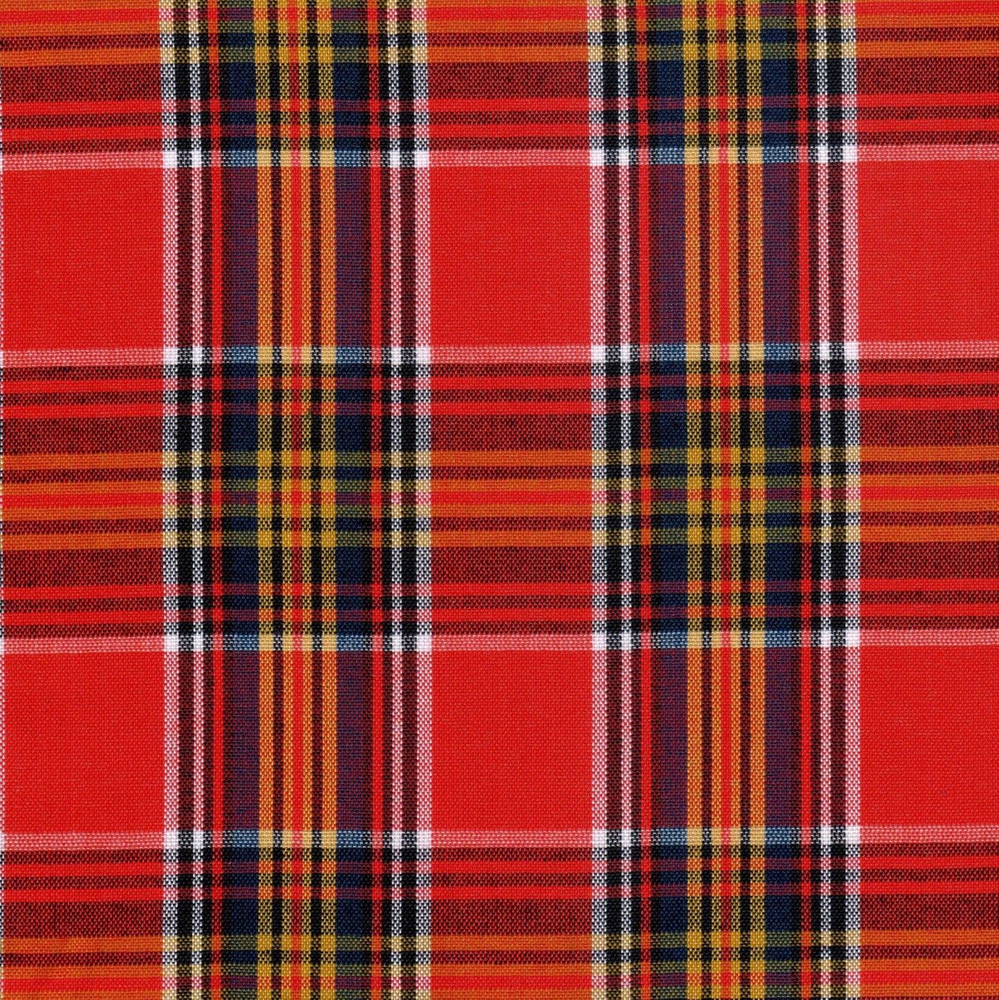 Tela SchoolLine 13002386 Dacron, tela a cuadros rojo, negro y amarillo; ideal para uniformes escolares e institucionales.