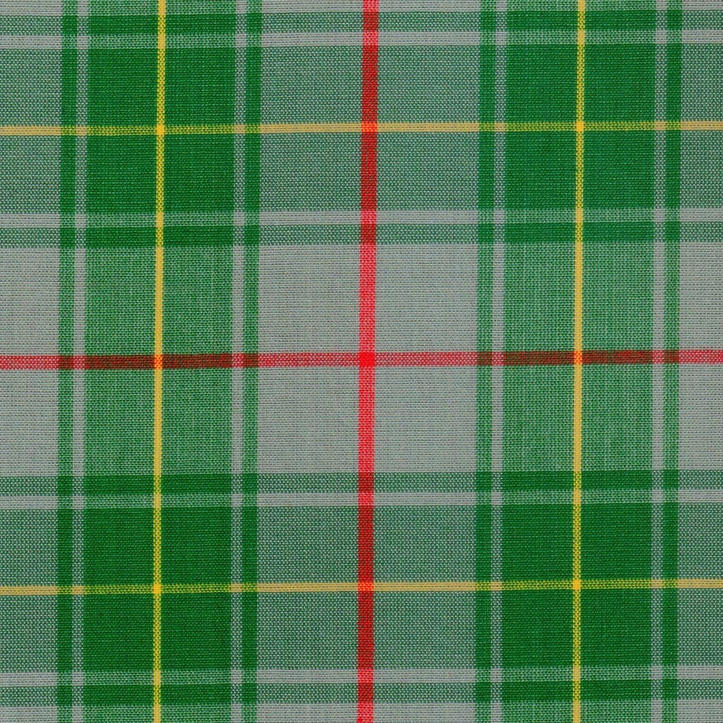 Tela de tartán verde con cuadros rojos y rayas amarillas, ideal para uniformes escolares, SchoolLine