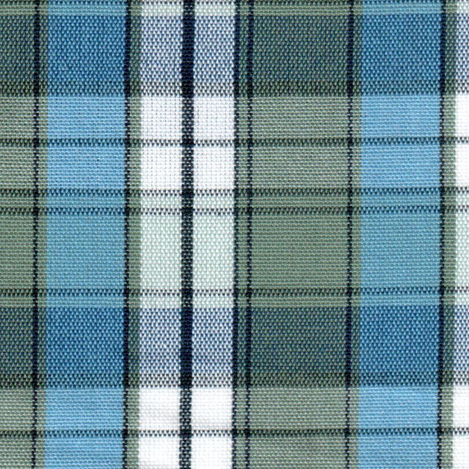 Tela 13002429 Dacron SchoolLine: tela a cuadros azul, verde y blanco; ideal para uniformes escolares e institucionales.