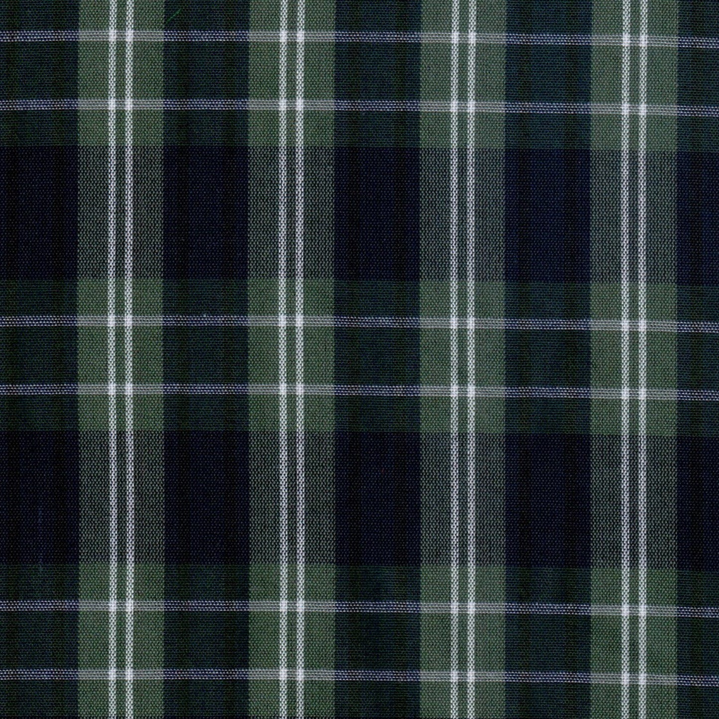 Tela escocesa SchoolLine 13002440 Dacron: verde y azul marino con blanco, ideal para uniformes escolares e institucionales.