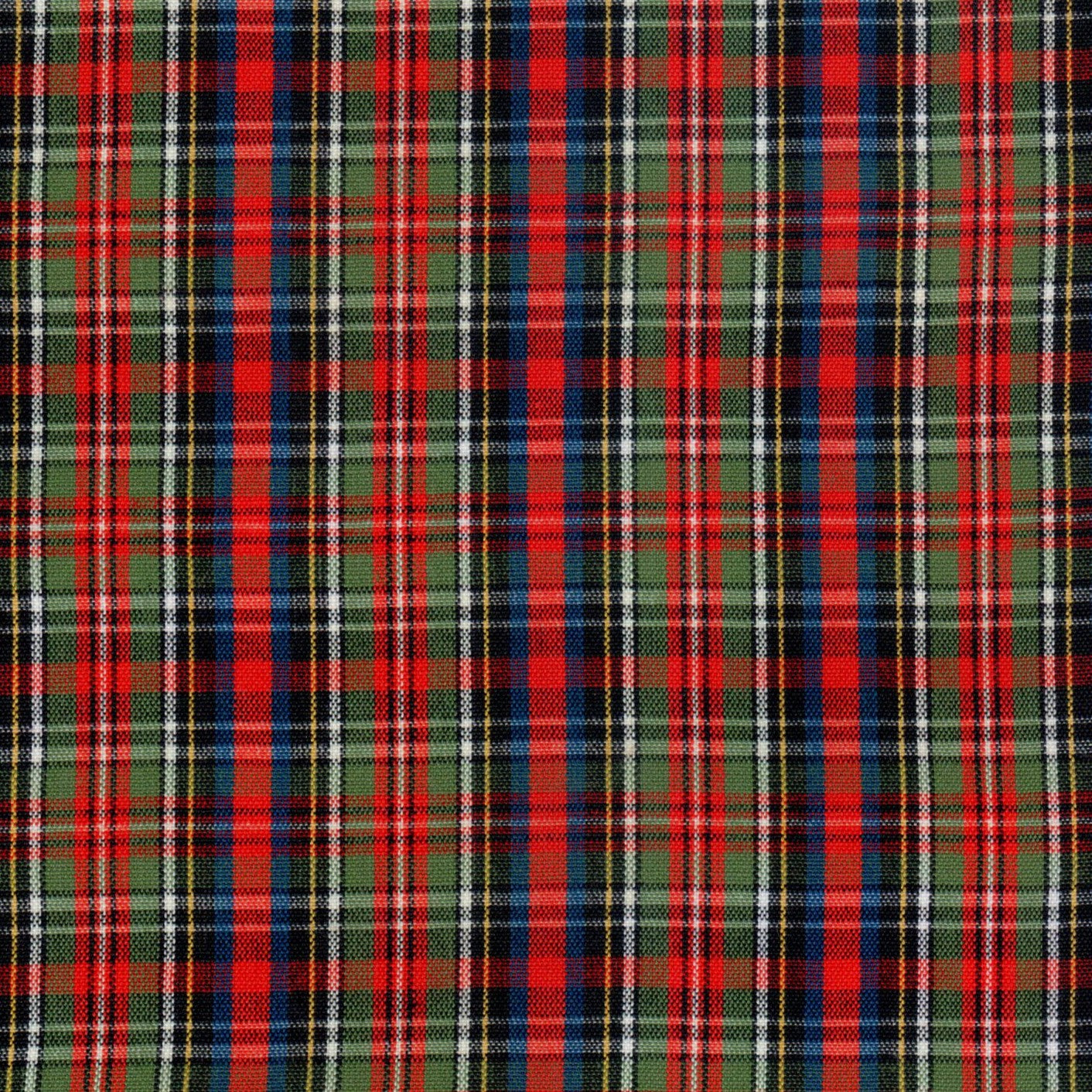 Tela SchoolLine 13002448 plaid rojo, verde y negro; mezcla Dacron, ideal para uniformes escolares e institucionales.