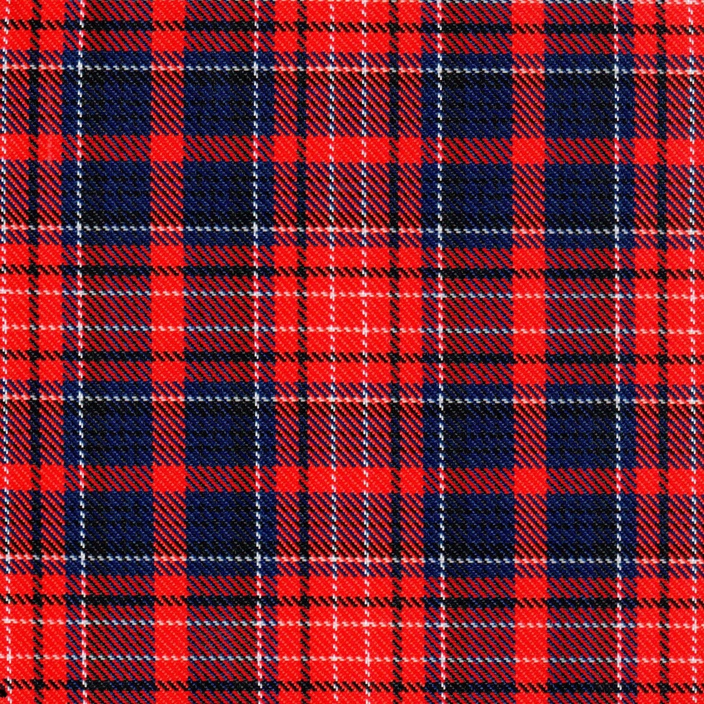 Tela diagonal de poliéster SchoolLine, rojo y azul marino con cuadros, ideal para uniformes escolares.