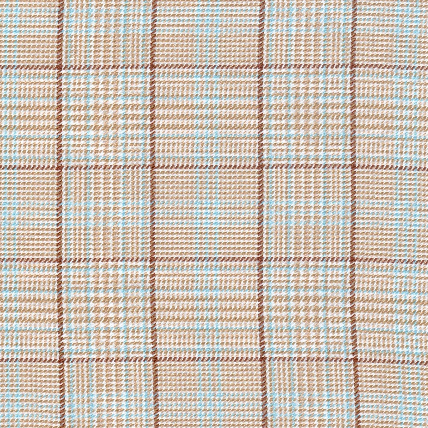 Tela diagonal de poliéster SchoolLine en beige, marrón y azul claro; ideal para uniformes escolares e institucionales.