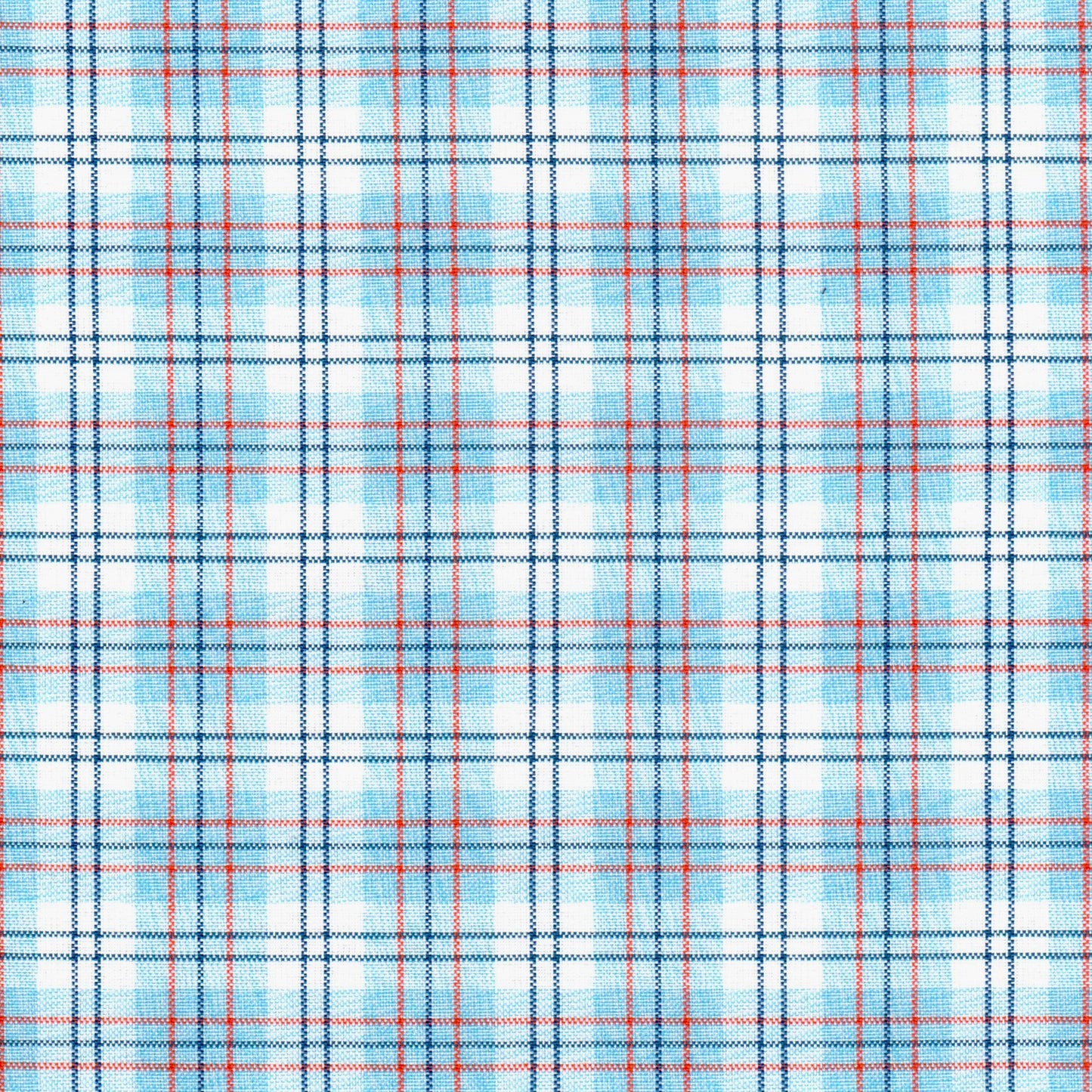 Tela moline de poliéster azul con cuadros blancos y líneas rojas, ideal para uniformes escolares e institucionales SchoolLine